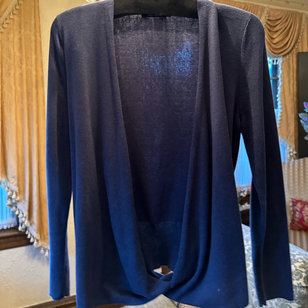 Nic + Zoe blue/gray surplus sweater (M)